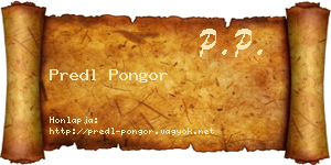 Predl Pongor névjegykártya